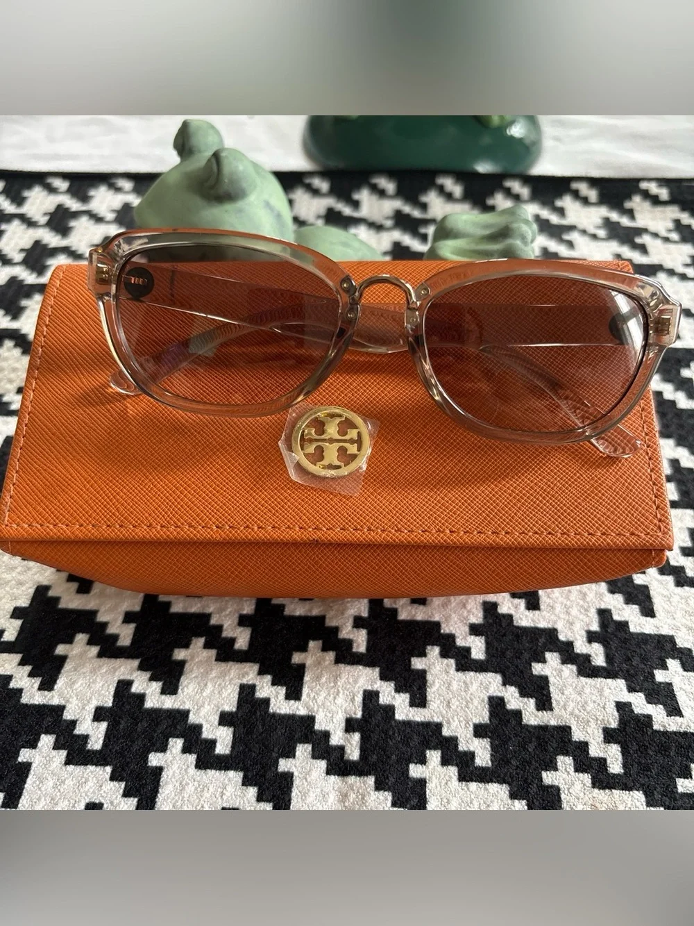 Tory Burch Clear Brown Frame Sunglasses with Brown Lenses